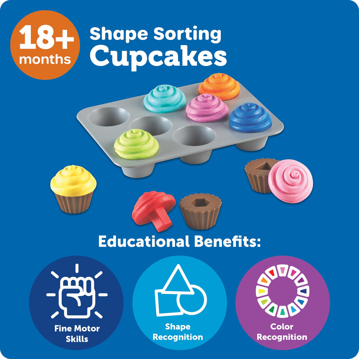 Learning Resources Smart Snacks Shape Sorting Cupcakes,17 Pieces, Ages ...