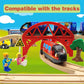 DSHMIXIA Battery Operated Train for Wooden Train Track Set Toys for 3 4 5 Year Old Boys Kids Action Locomotive Train Magnetic Co