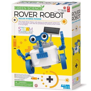 4M: Green Science: Rover Robot - Diy Robotics Assembly Kit, Solar & Battery Hybrid Power Rolling, Stem Building, Physics Toy Activity Set, Kids Age 5+