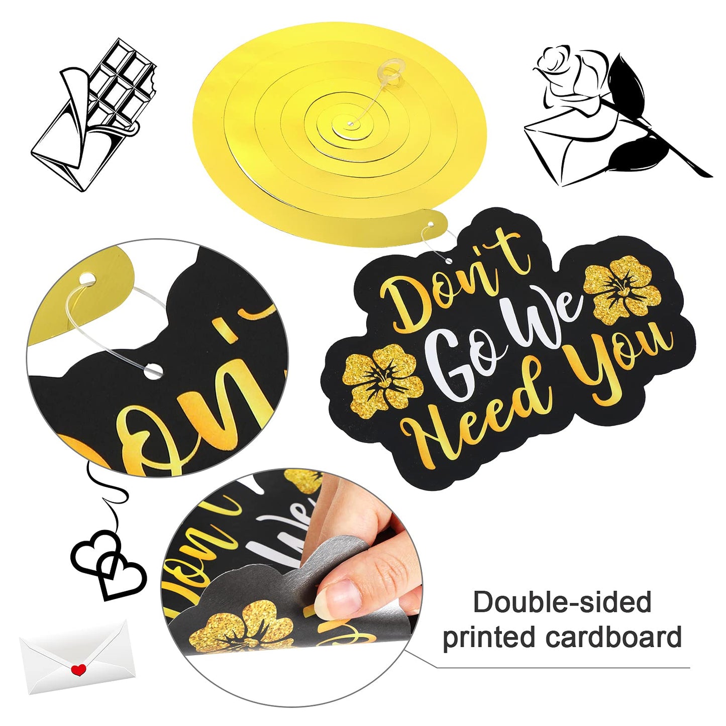 Outus 30 Pieces We Will Miss You Going Away Farewell Banner Decoration Farewell Party 2025, Good Luck Decorations for Coworker G