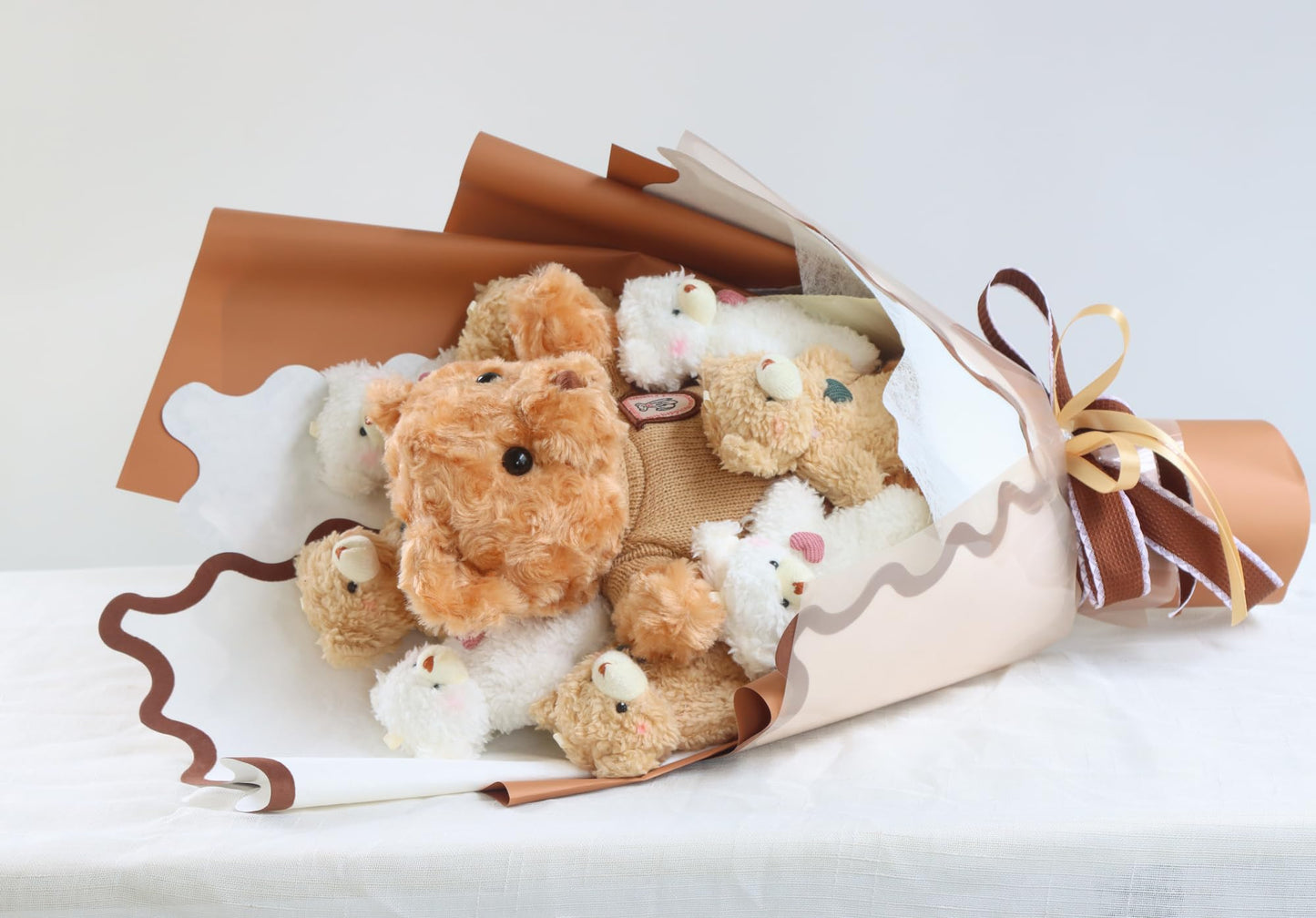 Cute Bear Bouquet - Plush Toy Bouquet with Cute Soap Flower - Handmade Toy Bouquet for Any Occasions, Birthday, Bridal Shower, G