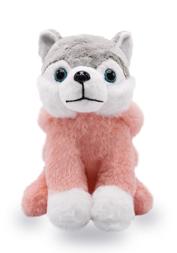 YONLIT Adorable Husky Stuffed Animal Dressed in a Pink Bunny Outfit, Super Cute and Soft Plush Puppy Bunny for Easter Basket Gif