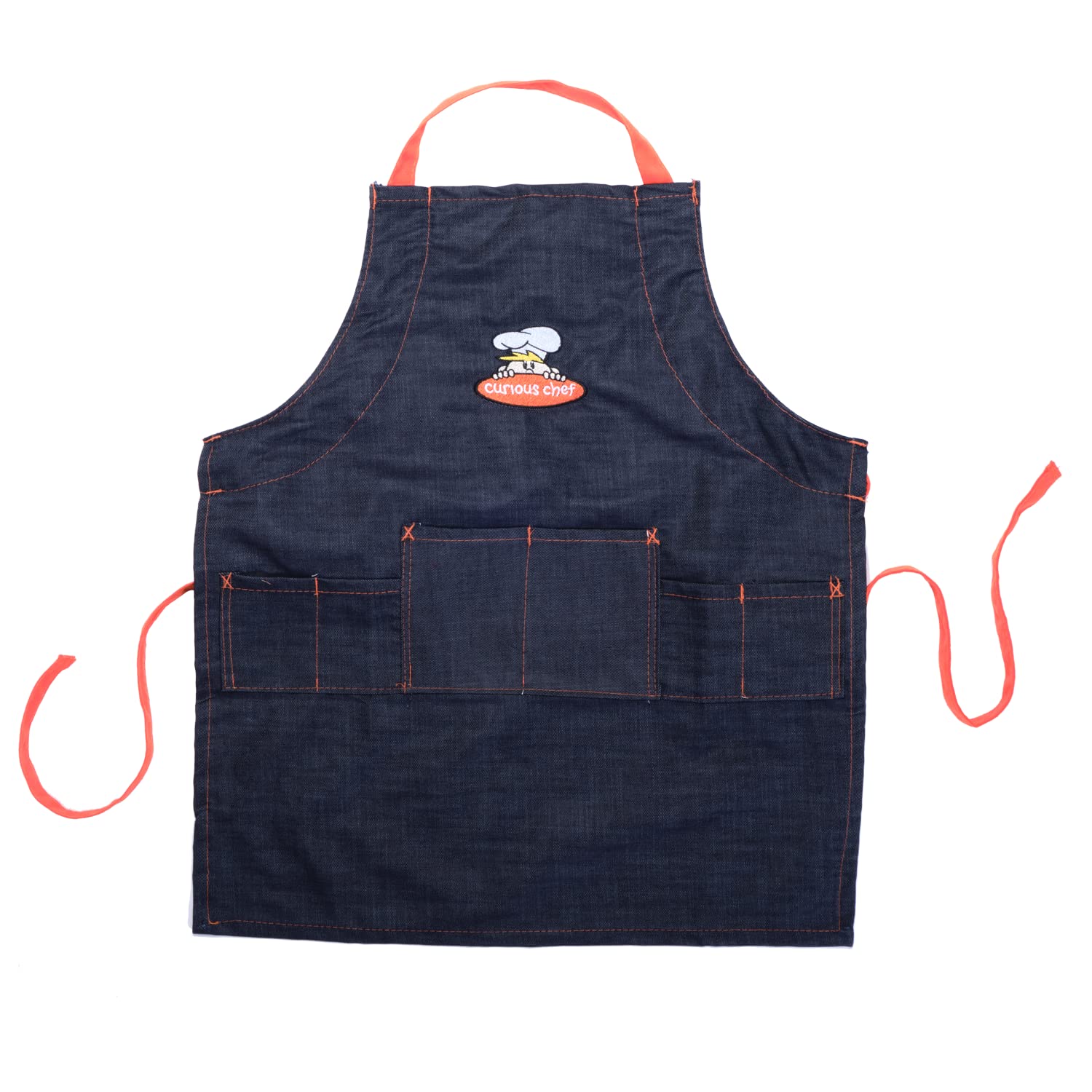 Curious Chef 11-Piece Denim Chef'S Kit For Kids, Includes Real Cooking And Baking Tools - Cotton Apron, Whisk, Spatula, Mixing S