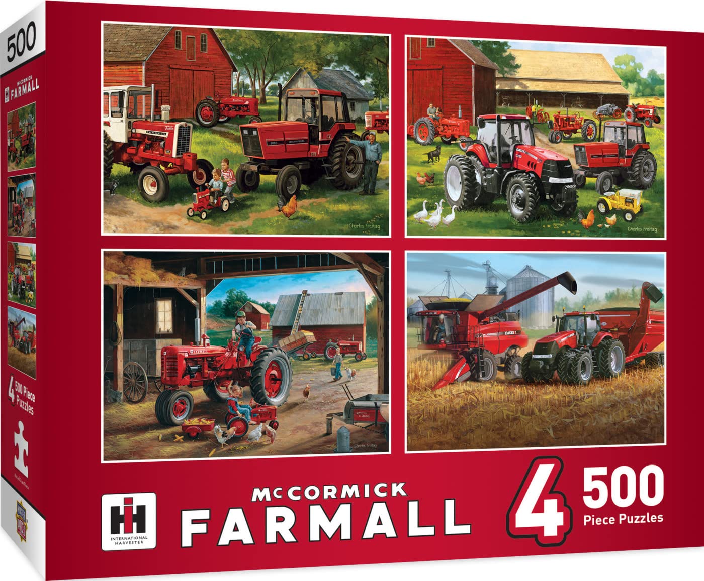 MasterPieces 2000 Piece Jigsaw Puzzle for mature-themed  Family  Or Youth - Farmall 4-Pack 14 X 19 - Family Owned American Puzzle Company