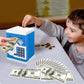 Renvdsa Electronic Password Piggy Bank Kids Safe Bank Mini Atm Electronic Money Save Box Cash Coin Can (Blue White)