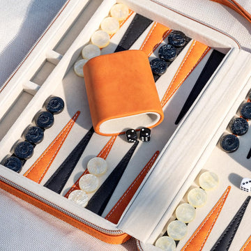 Lingle Backgammon Sets For Adults, Classic Board Game With Folding Leather Backgammon Case, Portable Travel Backgammon Game Set