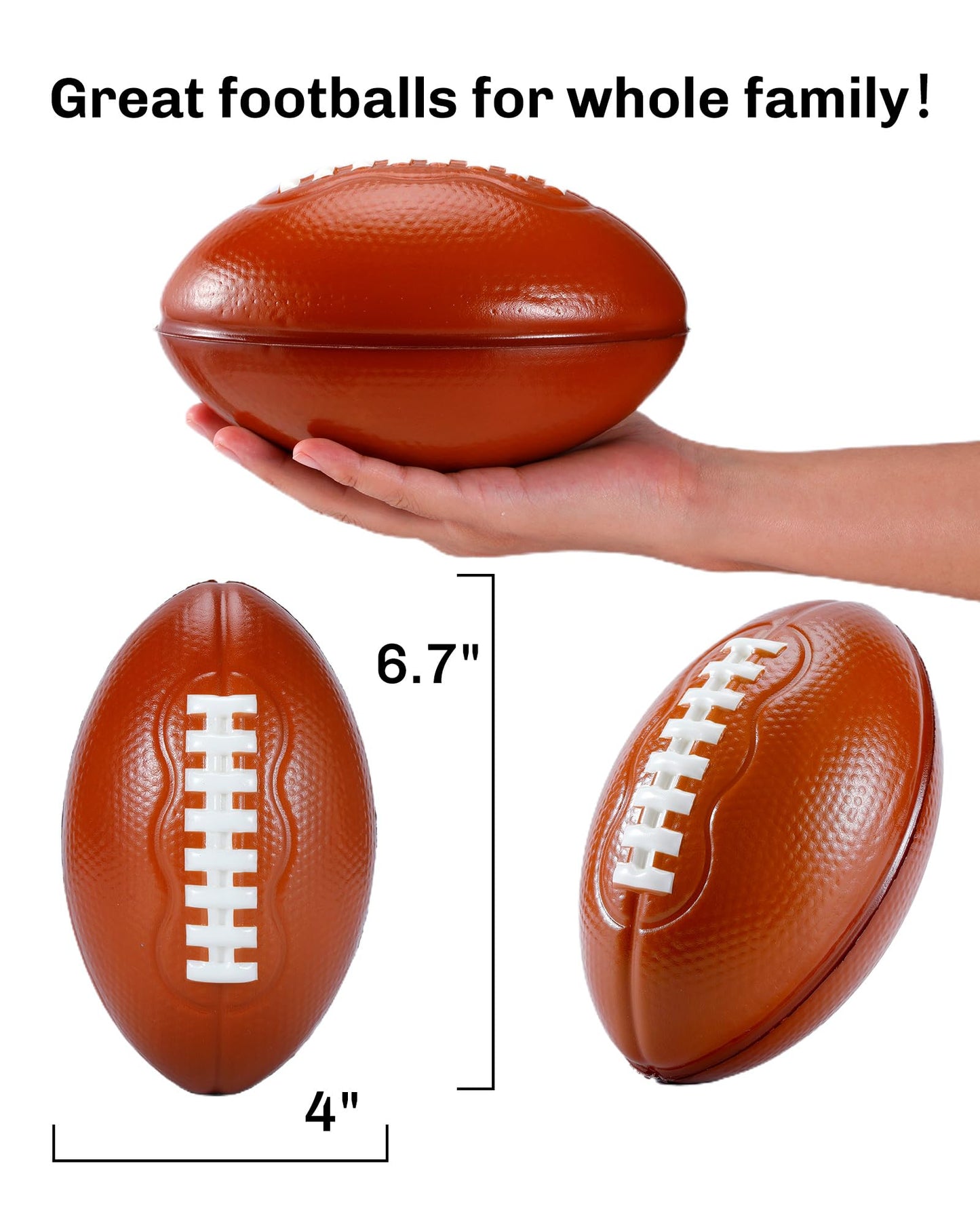 Cigocivi 6.7'' Foam Footballs Toys For Boys 6-15 Years Kids, Football Party Favors Christmas Xmas Birthday Gifts, Cool Boy Toys