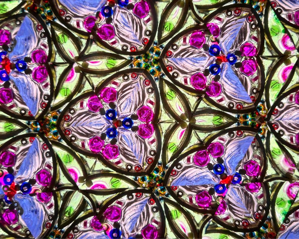 RII Handcrafted Etched Floral Pattern Lacquered Brass Kaleidoscope Includes Two Separate Turning Wheels-A Perfect Addition to an