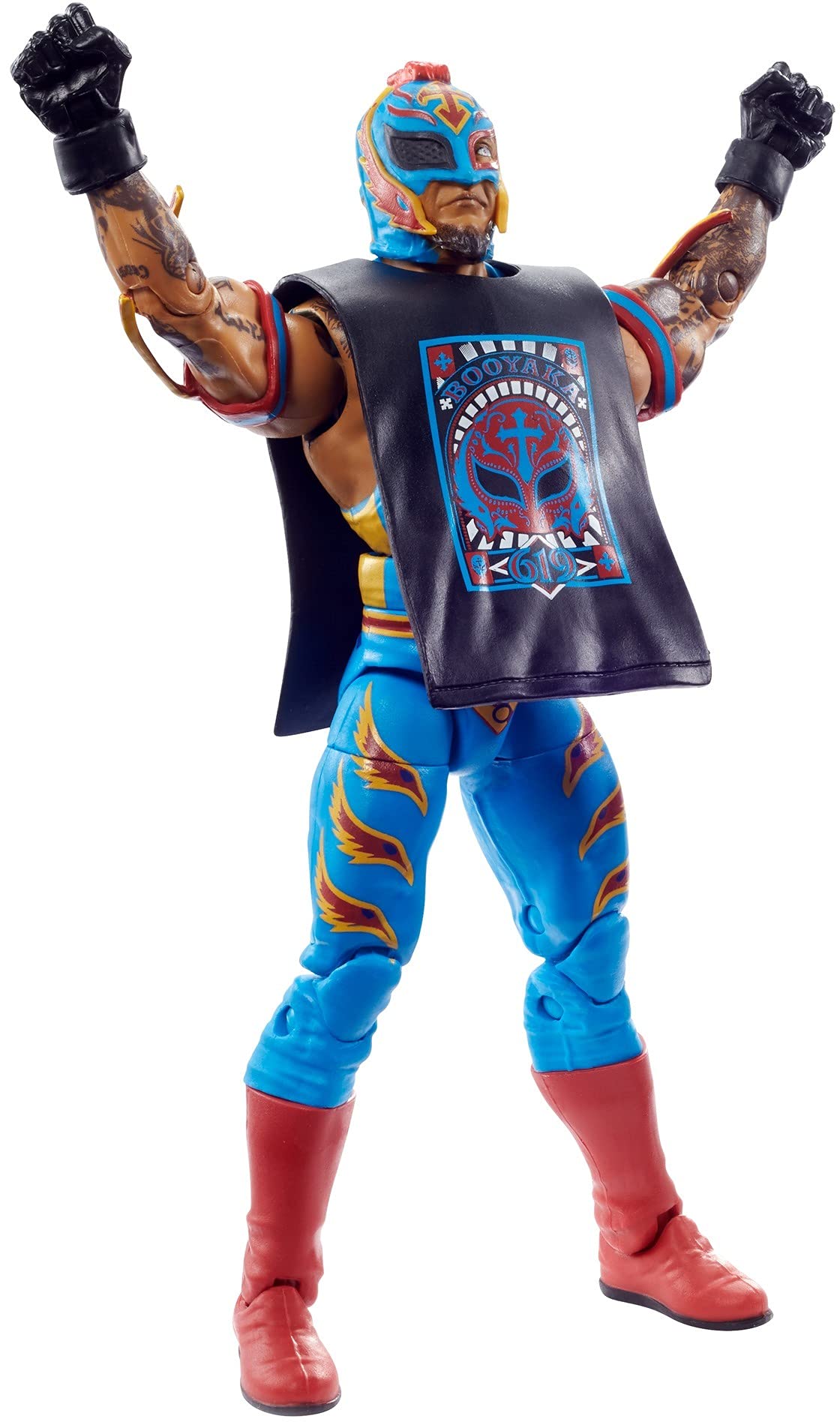 WWE Rey Mysterio Elite Action Figure, 6" Posable Collectible, Multicolor, Model GVB84, Ideal Gift for Ages 8+