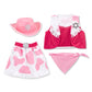 Melissa & Doug Cowgirl Role Play Costume Set (5Pcs) - Skirt, Hat, Vest, Badge, Scarf Pink, Child 3-6