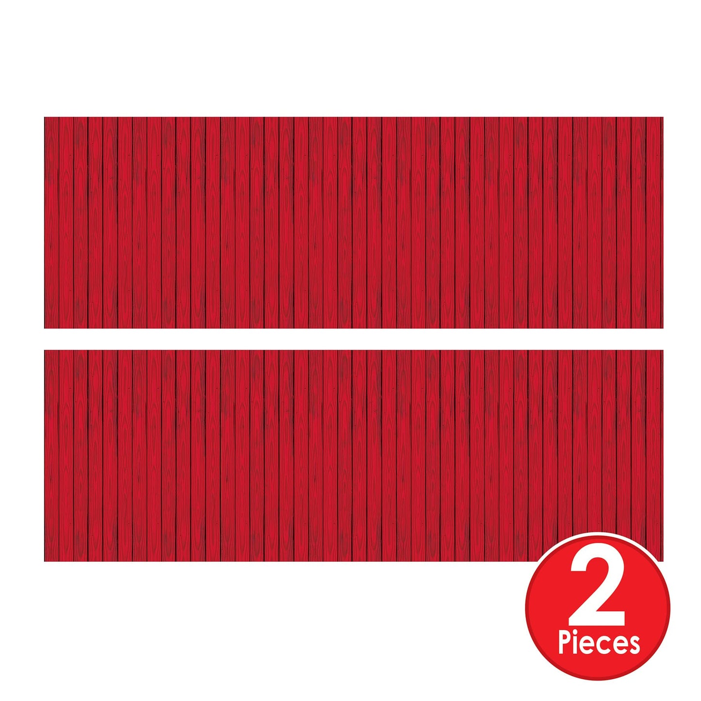 Beistle Red Barn Siding Backdrop - 2 Piece Plastic Party Accessory, Multicolor, Model S52057AZ2