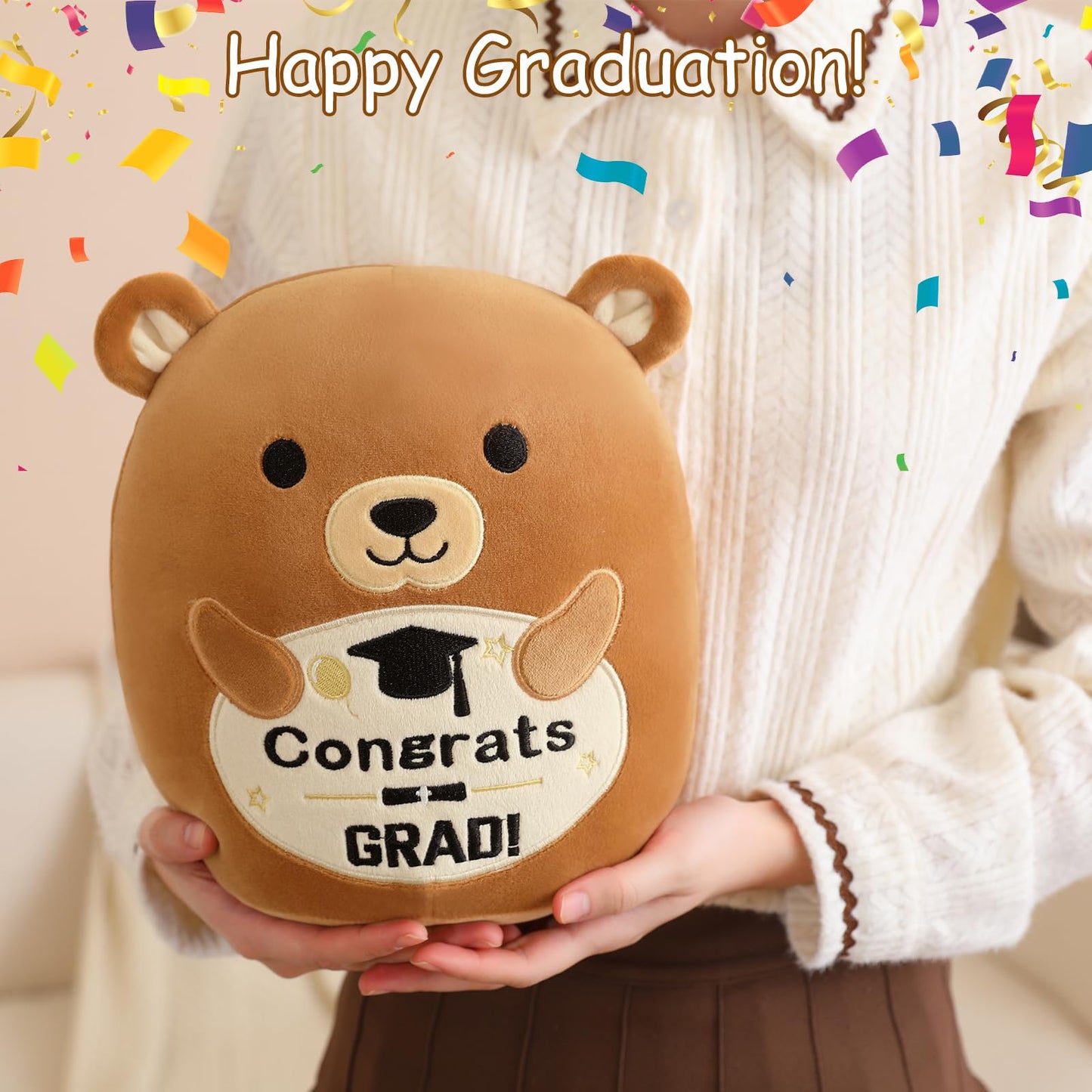 Finebee Bear Plush Bear Stuffed Animals Present Doll Gifts Soft Graduation Animal Plushie For Students Kids Kawaii Celebratory S