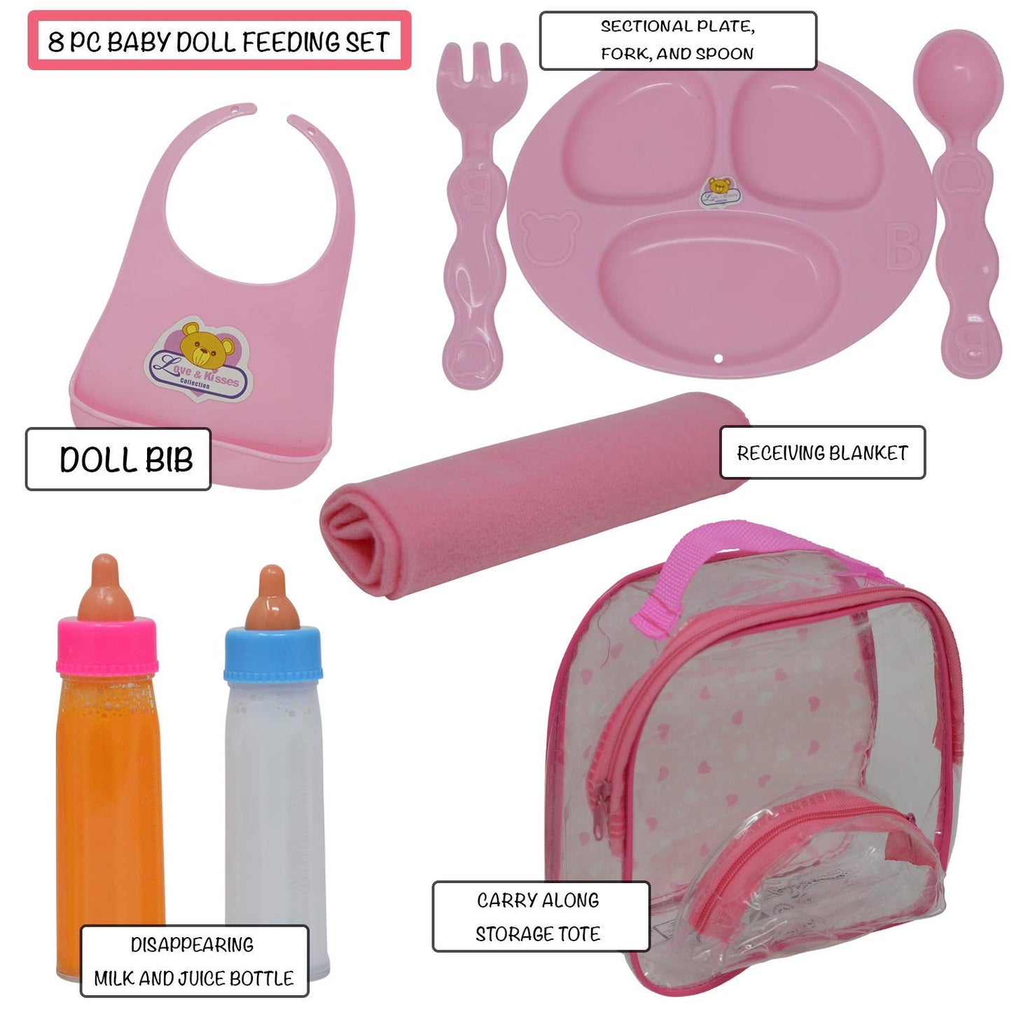 The New York Doll Collection Baby Doll Accessories, Doll Magic Bottles & Doll Feeding Set