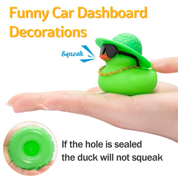 Wonuu Car Accessories Rubber Ducks Dashboard Decorations Rubber Duck Pink Accessories Dashboard Duck Car Decorations Car Ducks For Dashboard Car Duck Car Dashboard Decorations, Bg-Green-Strawhatgreen