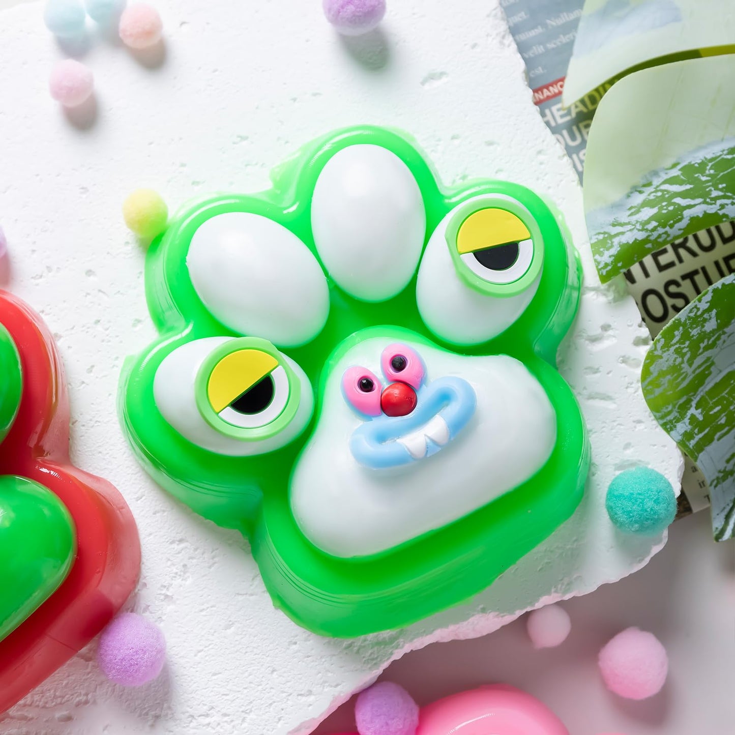 4 Pcs Taba Squishy Paw,Cute fufu Cat Stress Relief Fidget Toys for Adults, Party Favor Gift (4PCS Rabbit Teeth)