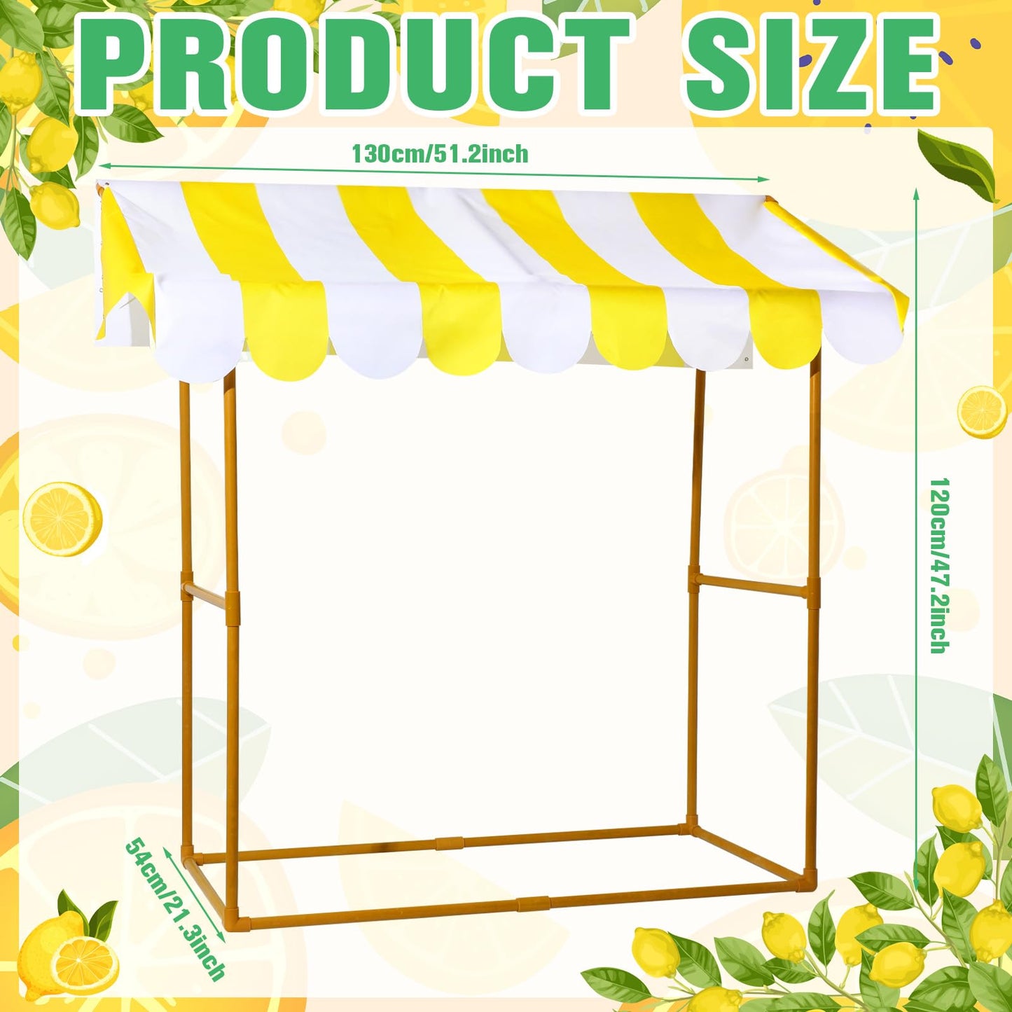 Tioncy Lemonade Stand Kit - 6 Pcs Decor Set with Shelf, Banner, Roof, and Pennant for Outdoor Lemon Themed Parties - Multicolor