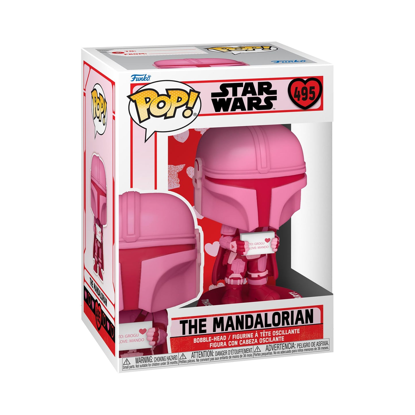 Funko Pop! Star Wars Mandalorian Valentine's Vinyl Figure - Standard Size, Red, Model 60126