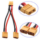 Share Goo 2Pcs 14Awg Xt60 Parallel Battery Connector 2-Male To 1-Female Xt-60 Cable Dual Extension Y Splitter Harness Adapter Fo