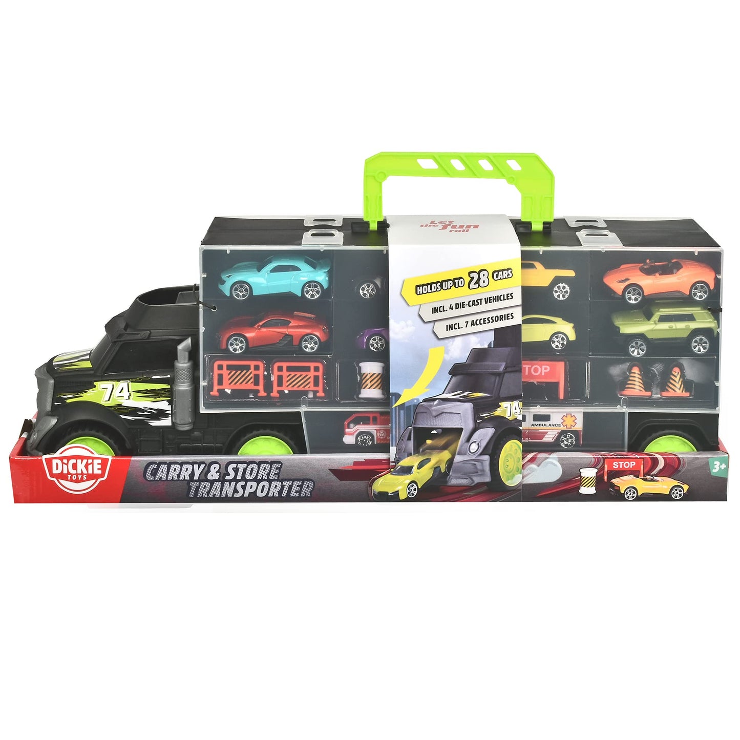 Dickie Toys - Truck Carry Case With 4 Die-Cast Vehicles