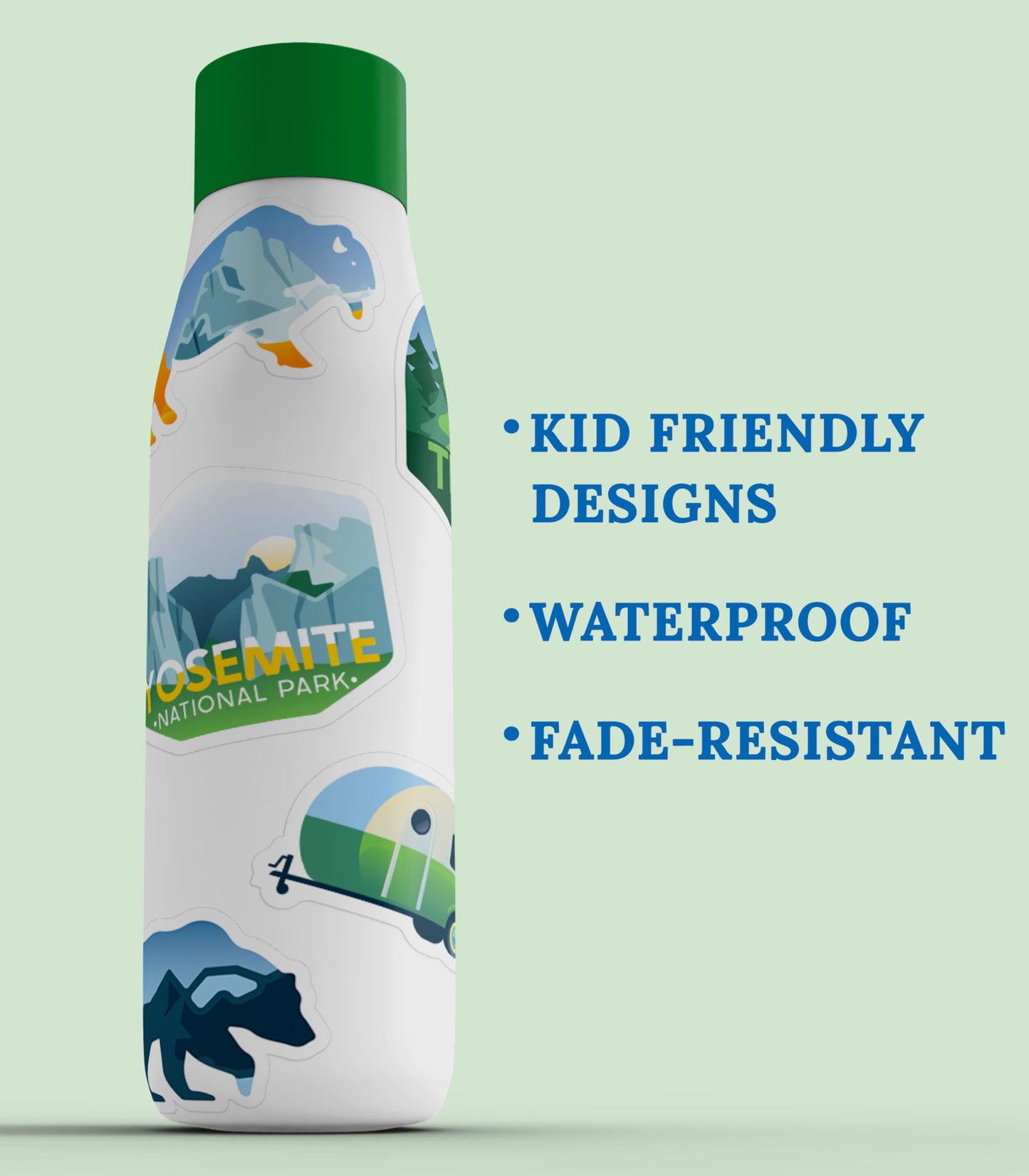 Carson Dellosa 100 Adventure Time Vinyl Stickers, Waterproof Decals for Crafts, Scrapbooking, Water Bottle, Lap Top, Teacher Pla