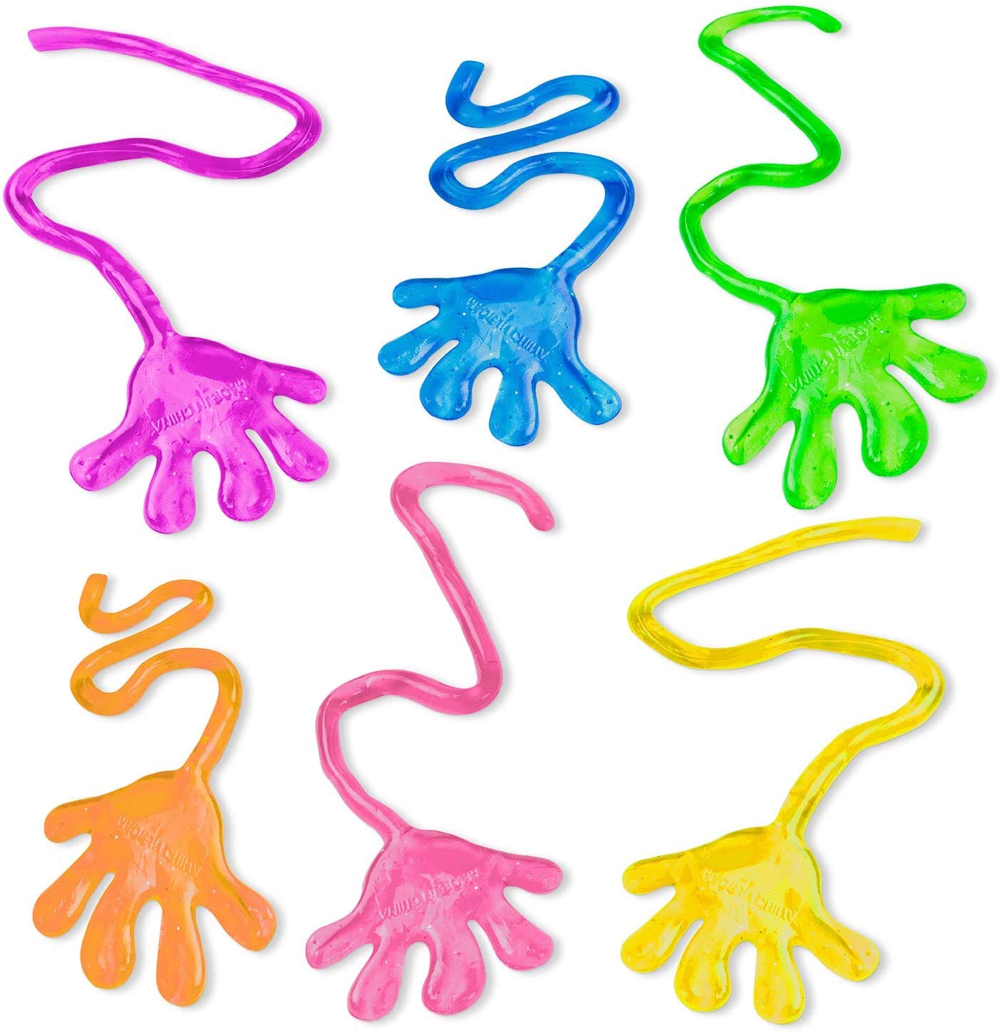 Super Z Outlet Vinyl Glitter Mini Sticky Hands Toys for Children Party Favors, Birthdays - 1 1/4 (72 Count)