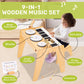Oathx Kids Piano Keyboard, 37 Keys Digital Piano Toys With Drum Set And Stool, Volume Adjustable, 9 In 1 Musical Instruments For Kids Toddlers Baby Children, Wooden Mini Piano Gifts For Girls Boys 3+