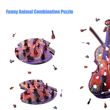 Wentufin - 200 Pieces Wooden Jigsaw Puzzles For Adults Large Size Wood Cut Puzzles Violin Wooden Jigsaw Puzzles Gift For Christm