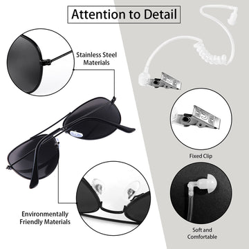 Boompark Ring Wedding Bearer Security: Ring Gifts Bearer Sun Glasses + Earpiece Cosplay + Ring Wedding Bearer Badge Police Fbi