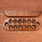 Lingle Deluxe Mancala Board Game Set - Real Wood Hinged Folding Board With 48 Mixed Natural Gemstones, Authentic African Petroglyphs, Foldable Design For 2-Player Strategy Game, Portable Game
