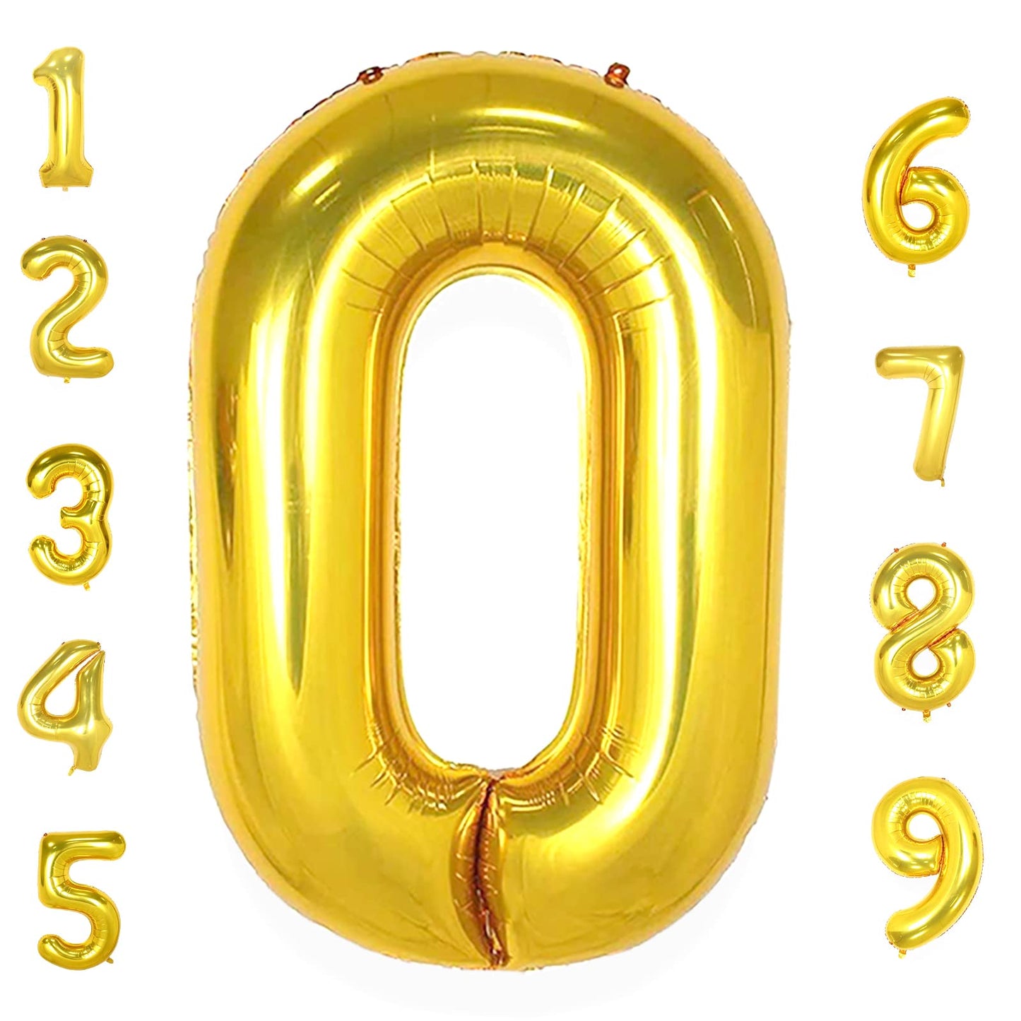 Aule 40 Inch Big Gold 0 Balloon Number Large Foil Helium Number Balloons 0-9 Jumbo Giant Happy 0Th Birthday Party Decorations Fo