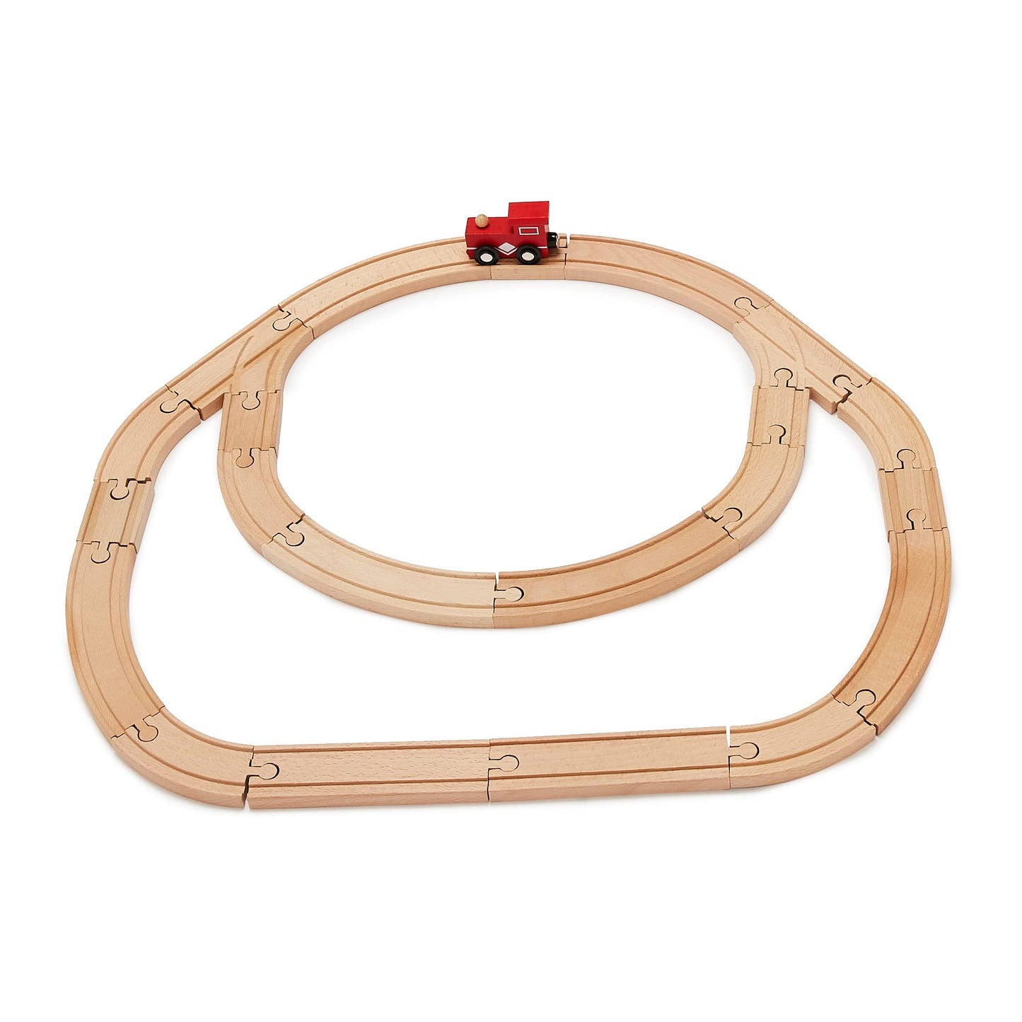large online retailer Basics 65-piece Wooden Train Railway Construction Set with Track - Compatible and Train Railroad  Wooden Toys for Kids  Gift for Age 3Y+