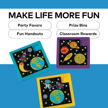 Fun Express Space Slide Puzzles - Vbs Vacation Bible School Supplies/Decor Toys - 12 Pieces