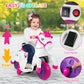 Honey Joy 12V Unicorn Ride On Toys, 3-Wheeler Battery Powered Motorized Ride On Horse W/Training Wheels, Music, Up & Down, Pony
