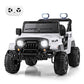 Olakids Ride On Truck, 12V Battery Powered Electric Vehicle For Kids With Remote Control, Bluetooth, Power Display, Led Lights, Music Player, Ride On Toy For 3+ Boys Girls (White)