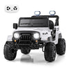 Olakids Ride On Truck, 12V Battery Powered Electric Vehicle For Kids With Remote Control, Bluetooth, Power Display, Led Lights, Music Player, Ride On Toy For 3+ Boys Girls (White)