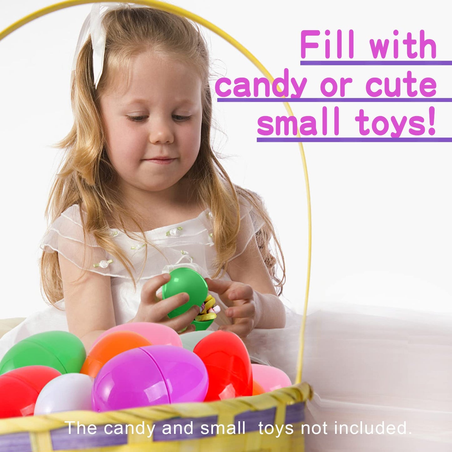 Aomingge Plastic Easter Eggs Surprise Toys Colorful Eggs, Crafts Basket Stuffers For Party Hunt Games (12)