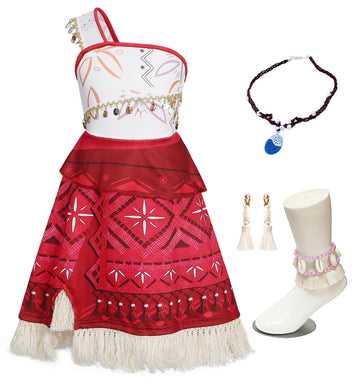 Cotrio Princess Dress Up For Girls Halloween Costume For Girl Dress Up Clothes Toddler Kids Outfit With Accessories Necklace Siz
