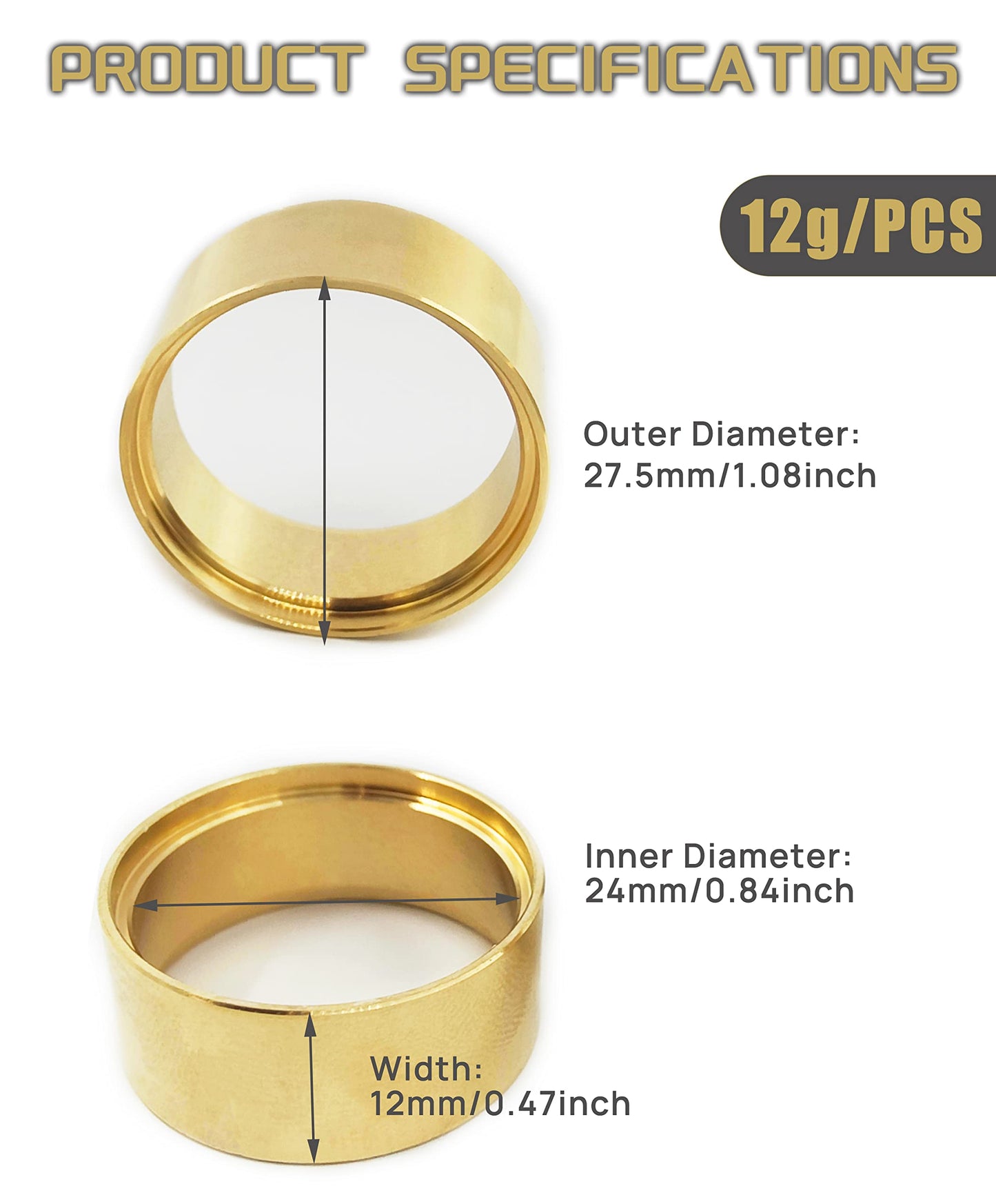HOPLEX Brass Internal Beadlock Ring Clamp Ring Fit 1.0'' Wheel Rim for 1/18 TRX4M 1/24 RC Crawler Axial SCX24 Upgrade Parts