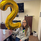 Gold Number 2 Balloon 40 Inch, 2 Balloon Number, 2Nd Birthday Decorations For Baby Girls Boys Toddlers