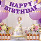 Purple Happy Birthday Banner Sign Happy Birthday Bunting Banner Flag Garland For Kids Boys Girls Baby Birthday Party Decorations Supplies