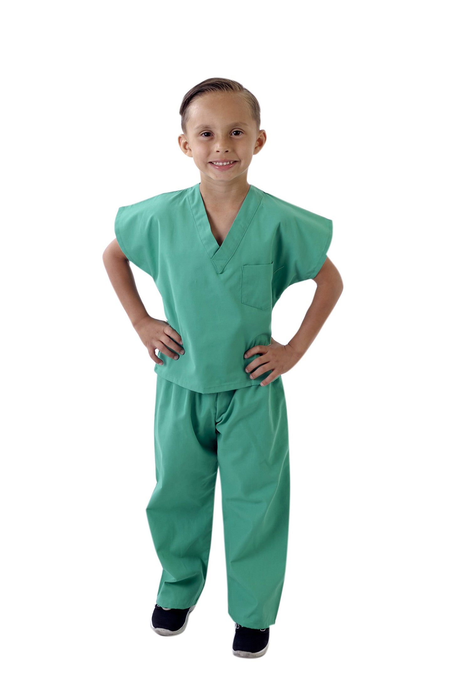 Natural Uniforms Childrens Scrub Set-Soft Touch-Role Play Costume Set (Surgical Green, 2/3)