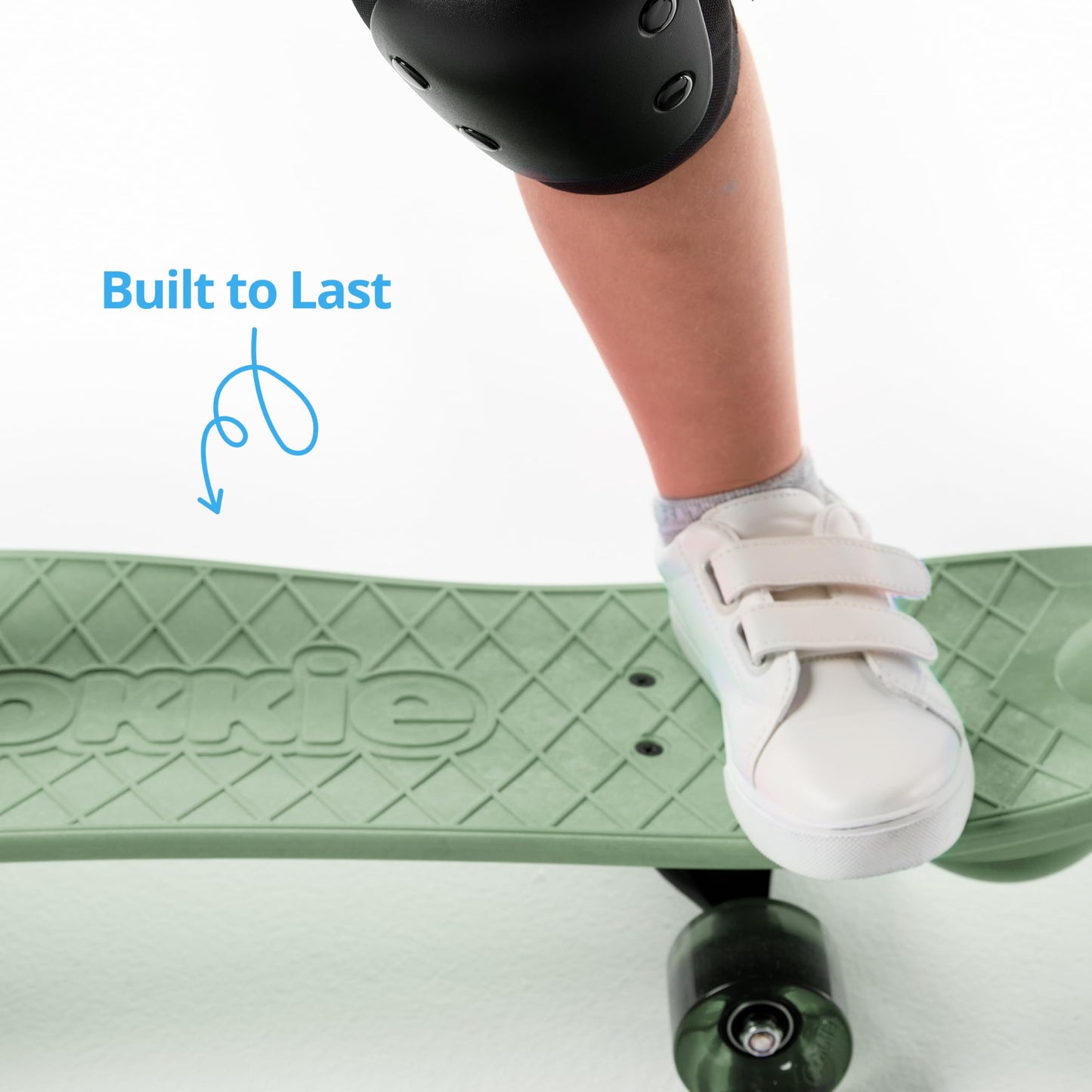 Ookkie Kids Learner Skateboard - 4-in-1 Balance Development, Sage Color, Easy Setup, Perfect Gift Idea