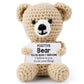 Toymis Positive Bear, Mini Crochet Bear Doll Knitted Bear Toy Emotional Support Animals Crochet Stuffed Bear For Birthday Party