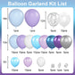 Frozen Balloon Arch Kit,Light Blue Purple White Balloon Garland With Silver Confetti Balloon,Metallic Blue Purple Balloon Decora