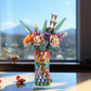 HI-REEKE Transparent Vase Building Set for Flowers, 7.8" H x 3.9" W, Model QJ5208, Durable ABS Material