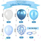 Paready Blue Balloons Set, 60 Pcs 12 Inch Pearl & Metallic Blue, Rubber Baby Shower & Birthday Decorations