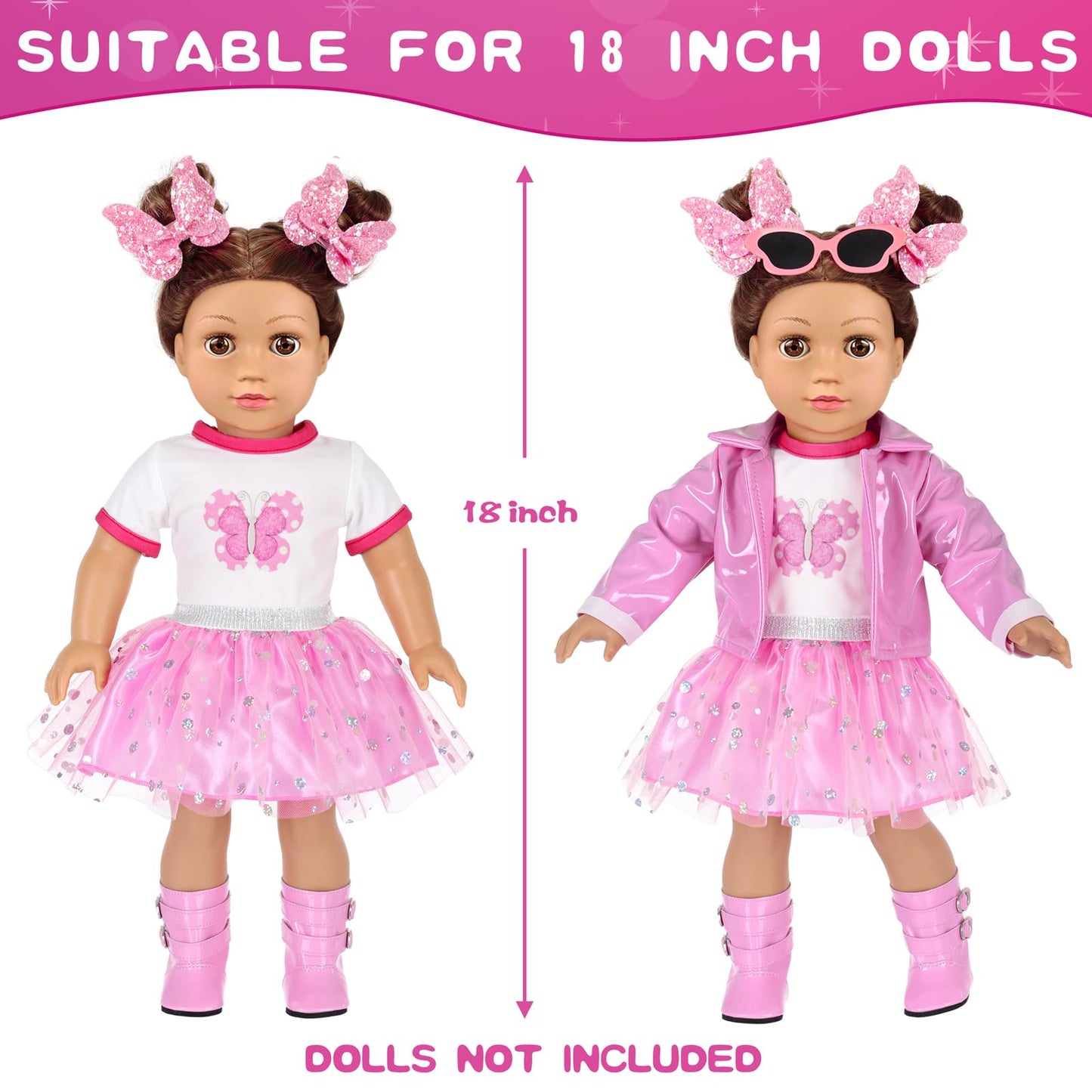 American 18 Inch Dolls Clothes Pretend Makeup Accessories Gift Playset For Girls,Cosmetic Bag Toys Fits For 18 Dolls Include Ski