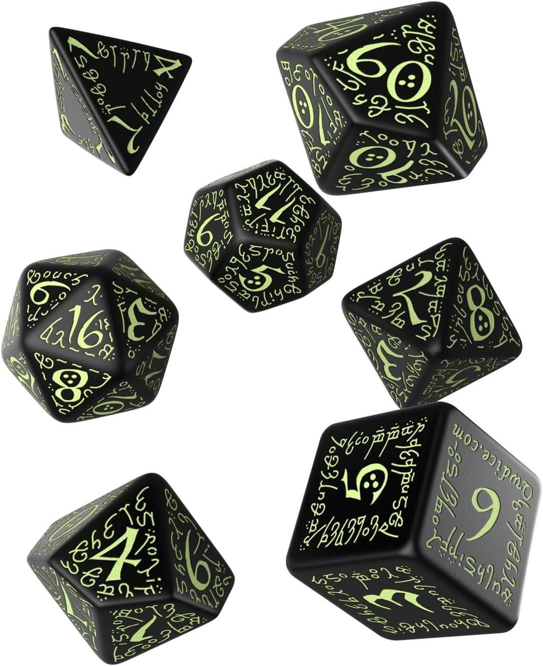 Elvish Dice Black/Glow-In-The-Dark (7) Board Game