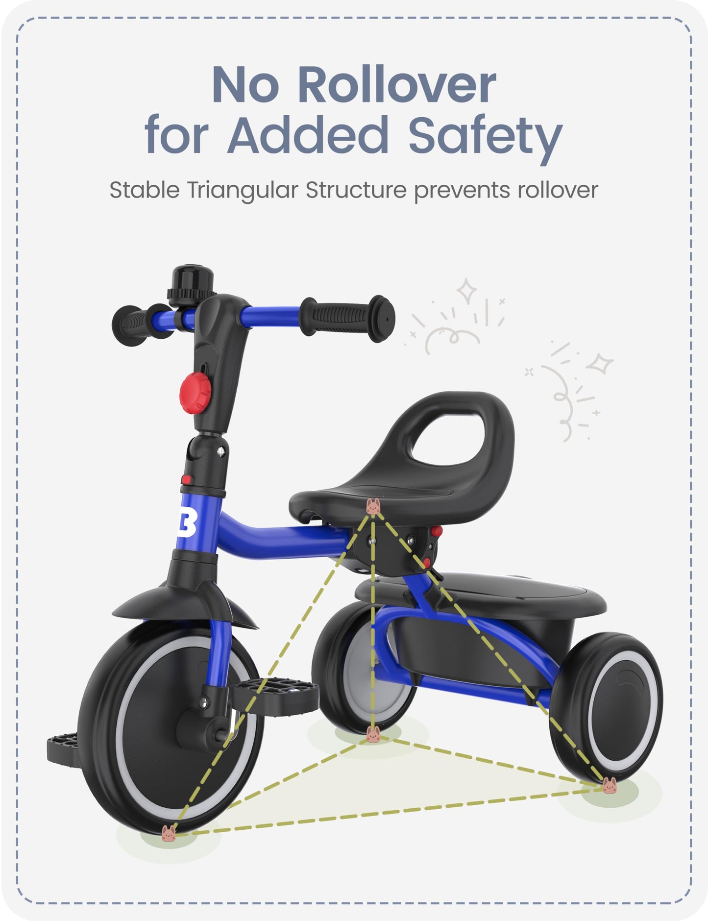 besrey Toddler Tricycle with Bell, Kids Tricycle Age 18 Months to 5 Years, Kids Trikes, Toddler Bikes for 1-3 Year Olds, Toddler