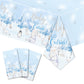 JVORFDG 3pcs Winter Woodland Tablecloth Baby Shower Table Cover Baby Its Cold Outside Theme Table Decorations Arctic Animals Pl